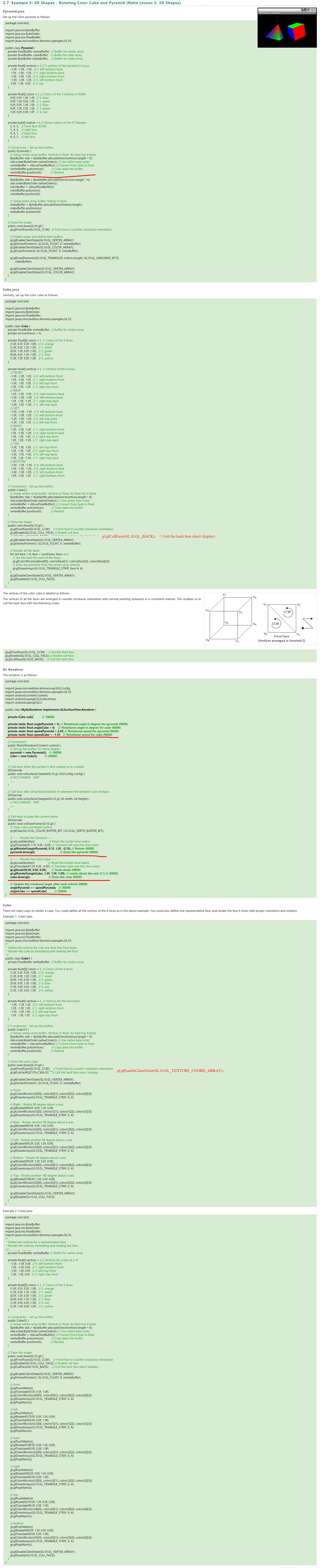 OpenGL ES Samples